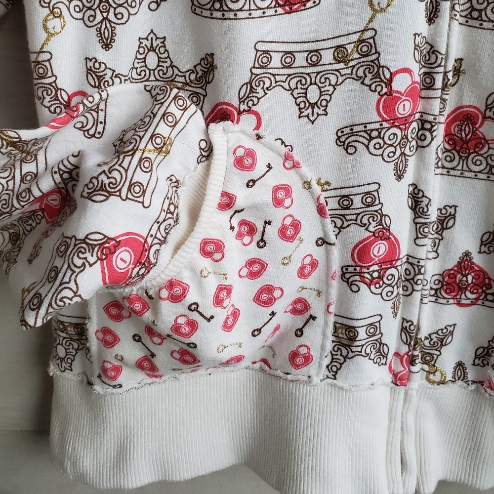 LIMITED TOO Cute Pastel Cream Pink Lockheart Kawaii Princess Graphic Hoodie - Picture 9 of 15